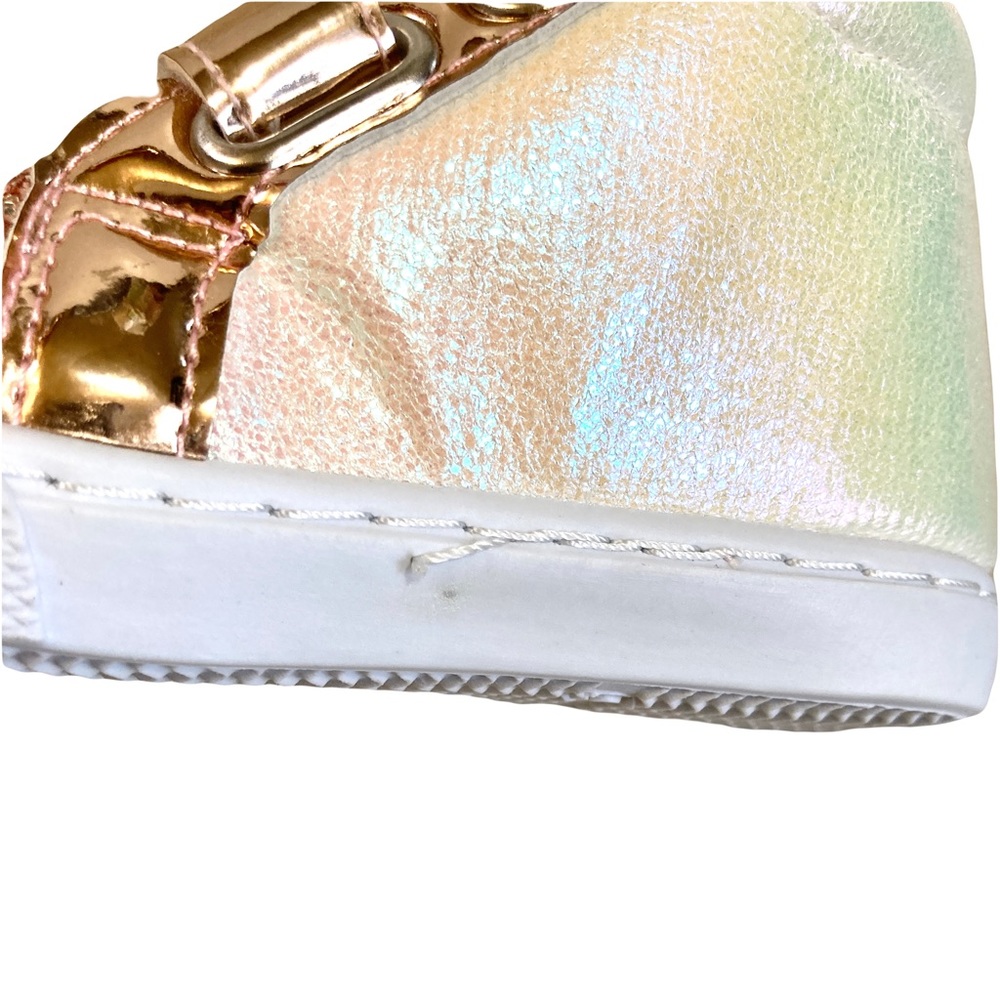 Mermaid Glitter Gold Pink High-Top Sneakers - Picture 14 of 14